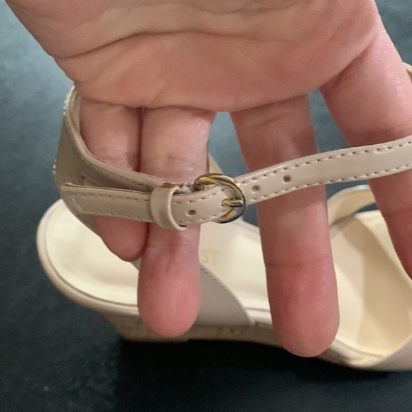 Nine West Nude Strappy Cork Wedge Heels - Picture 6 of 8